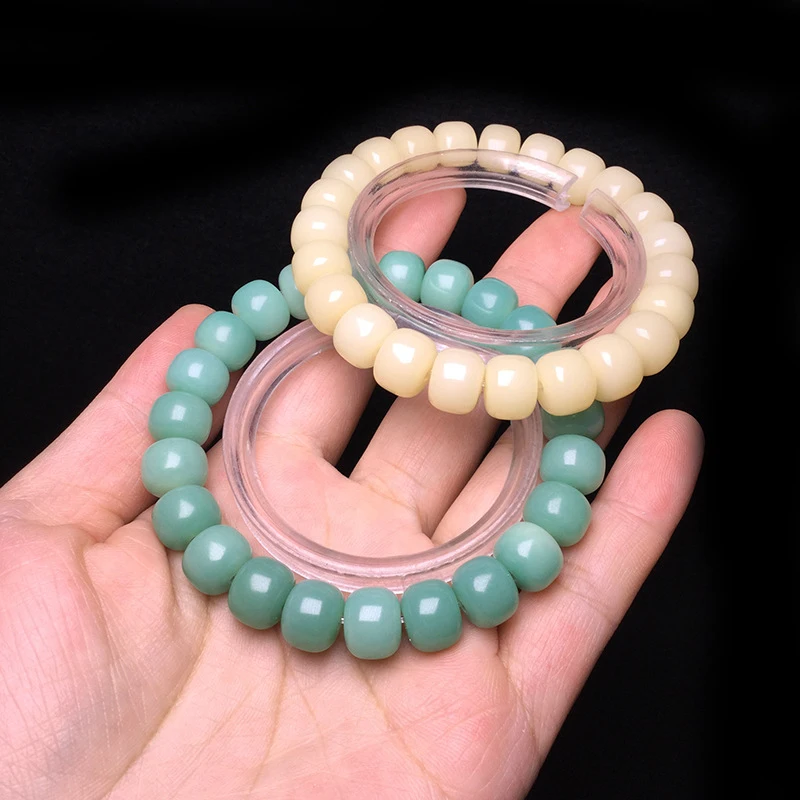 Fresh green , gradient light color Bodhi root multi-bead bracelet 8*10mm