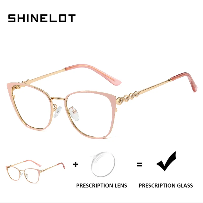 

SHINELOT 95667 оптические очки для близорукости прогрессивные очки по рецепту женские кошачий глаз анти-синий свет фотохромные очки