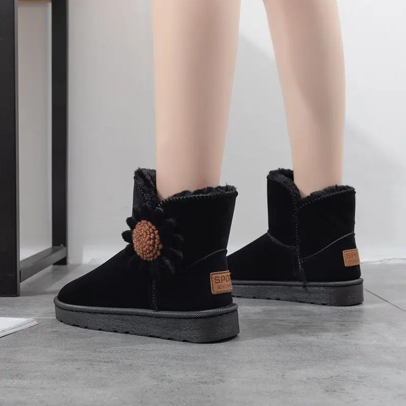 Booties Warm Platform Woman Shoes Fleece-Lined New Rock Comfortable and Elegant 2025 In Plush Trend Sale Snow Boots for Women