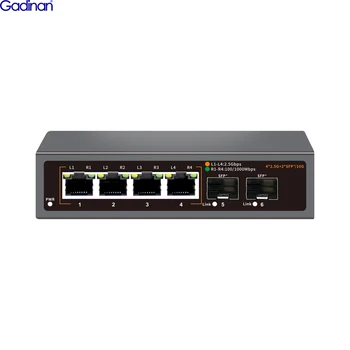 Gadinan 2,5g 6 Port Ethernet Switch 4*2500 MBit/s Netzwerk 2*10g SFP Uplink Hub Internet Splitter Auto MDI/MDIX Plug and Play