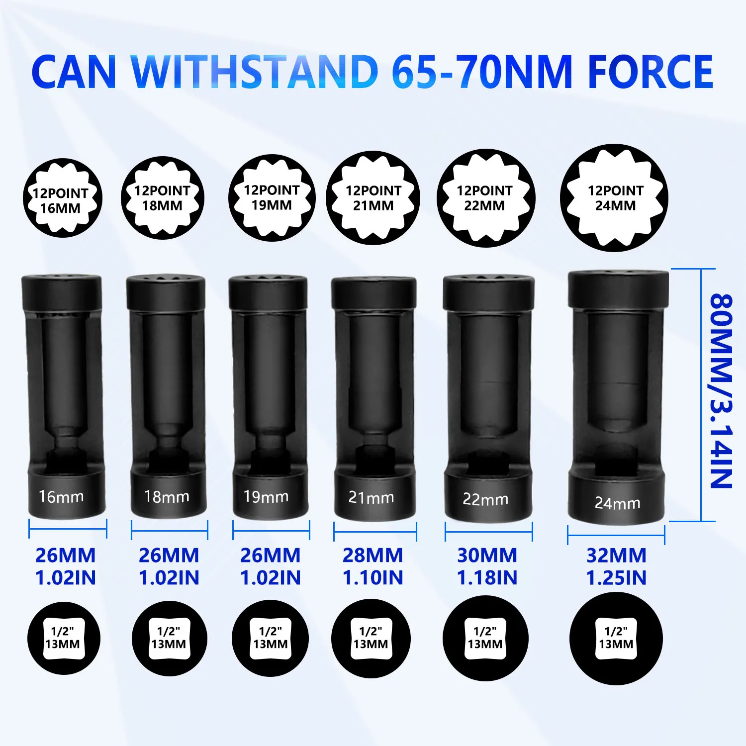 Shock, Suspension, Socket Wrench Tool for Porsche Strut Nut Socket (18mm/12PT) VM #:3353, 1/2\