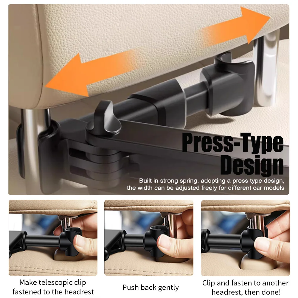 4-11 بوصة تلسكوبي سيارة الخلفية وسادة حامل هاتف اللوحي العالمي سيارة حامل المقعد الخلفي مسند الرأس تصاعد قوس للكمبيوتر اللوحي الخ #5