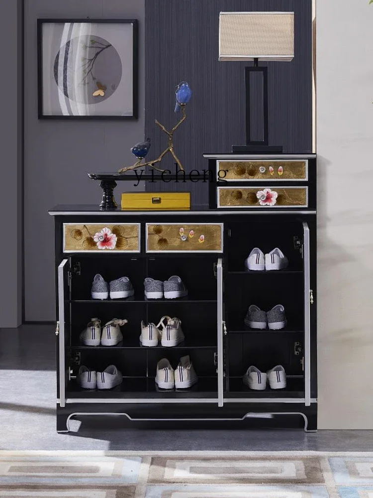 YY Entrance Cabinet Shoe Cabinet Integrated Entry Partition Door Blocking Double-Sided Locker Curio Cabinet