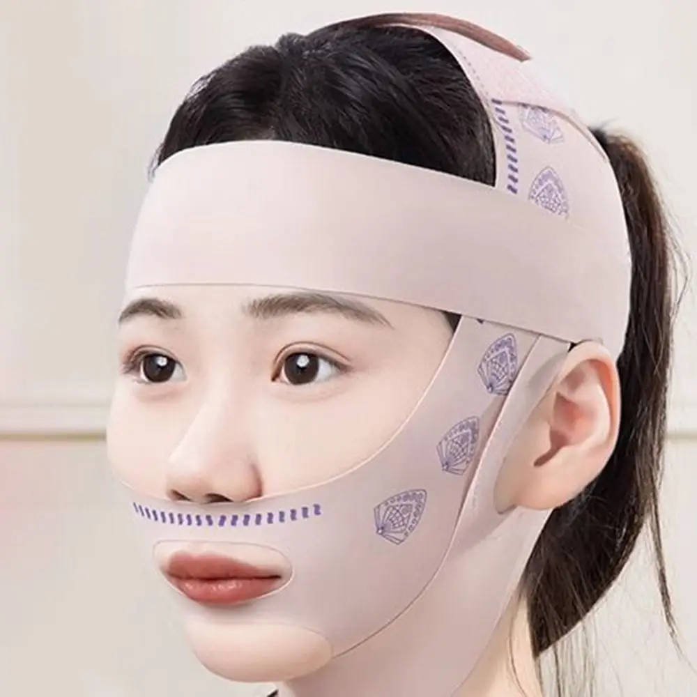 Maschera per il sonno per scolpire il viso regolabile cinturino dimagrante maschera per modellare la linea a V traspirante maschera elastica per il sollevamento della cura della pelle