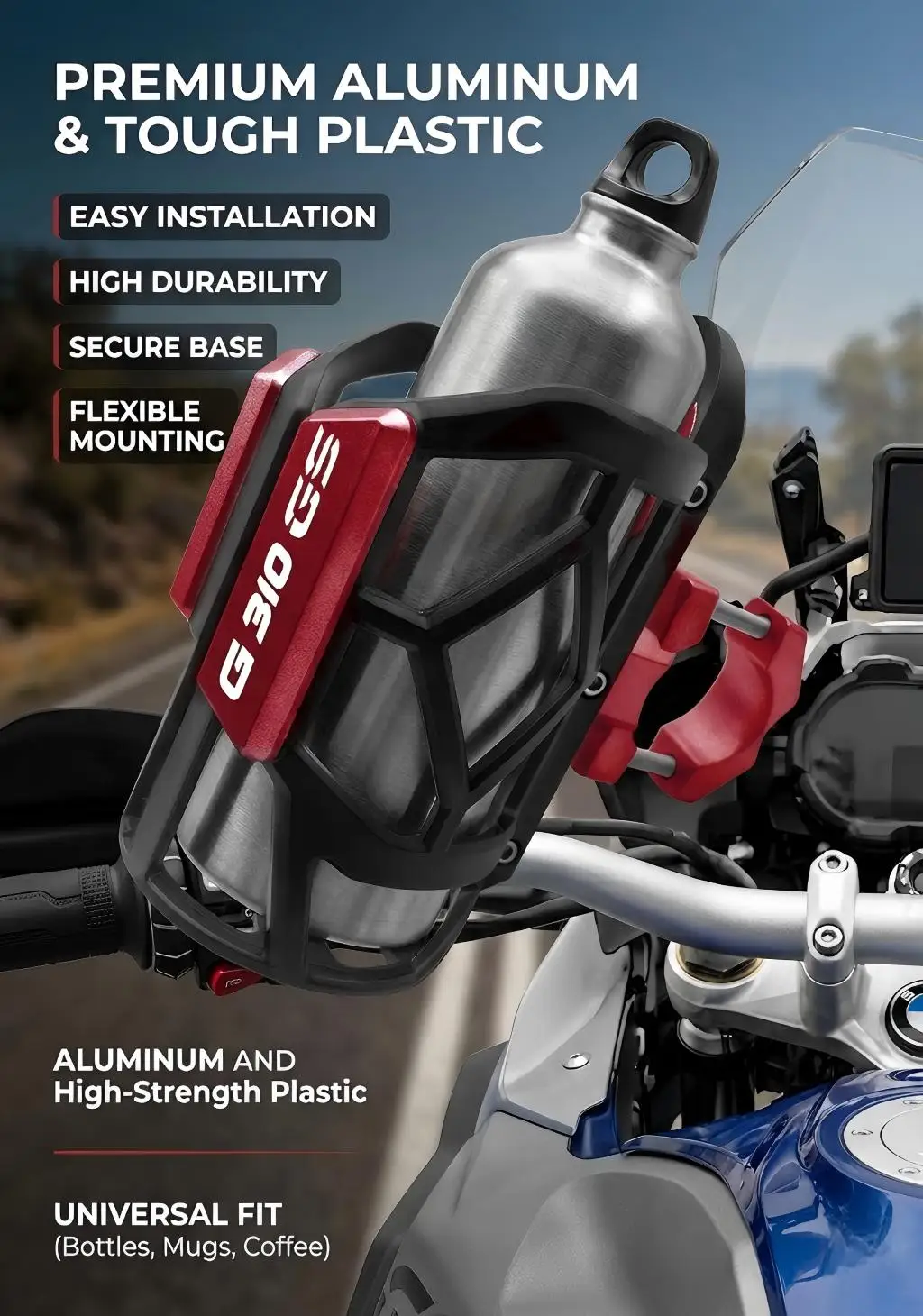 

For BMW R 1200 1250GS F700 800 GS G310GS 2018 2019 2020 2021 2022 Universal High Quality Motorcycle Beverage Water Cup Holder