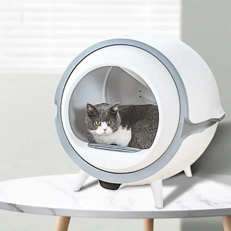 

Large Cat Litter Box Automatic Self Cleaning WiFi Smart Anti-pinch Cat Litter Box Fully Enclosed UV Sterilization 65L Pet Toilet