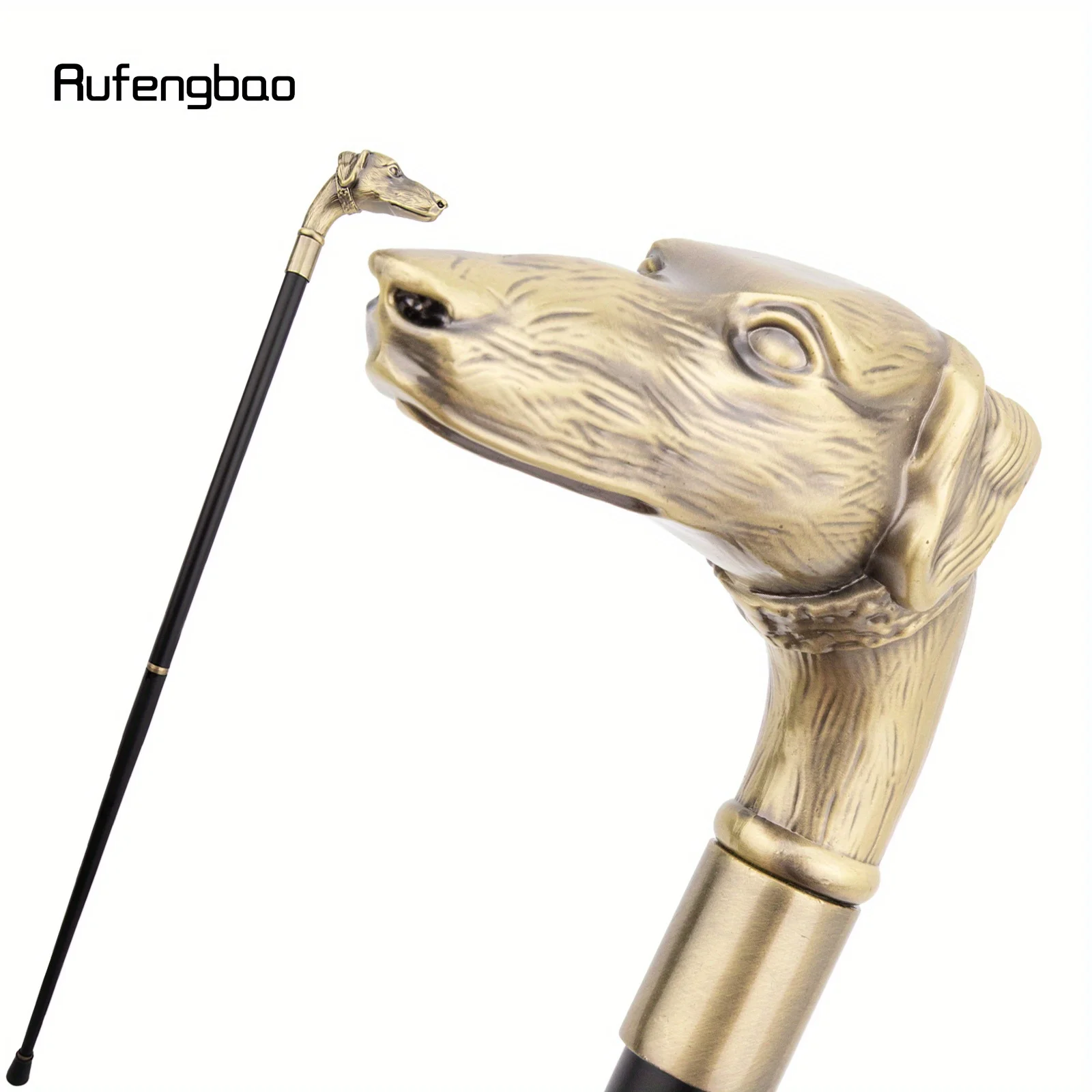Yellow Dog Sausage Dog Head Walking Cane Fashion Decorative Walking Stick Gentleman Elegant Cosplay Cane Knob Crosier 93cm