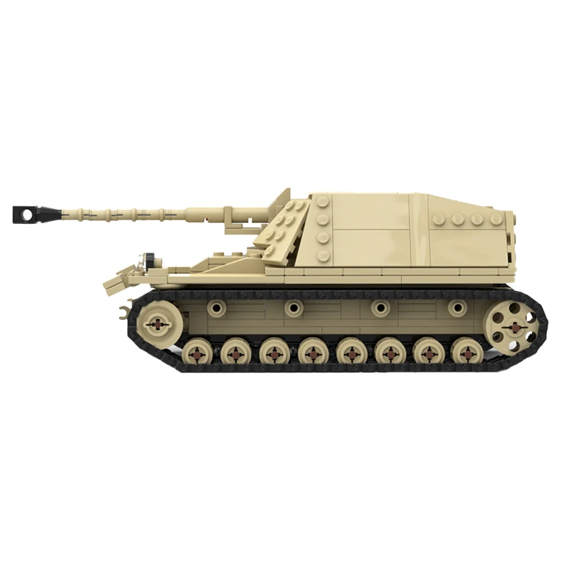 MOC Building Blocks WW2 Military Artillery Armored Chariot  Nashorn Tank Destroyer Technology Sets Bricks Collector Set Toy Gift