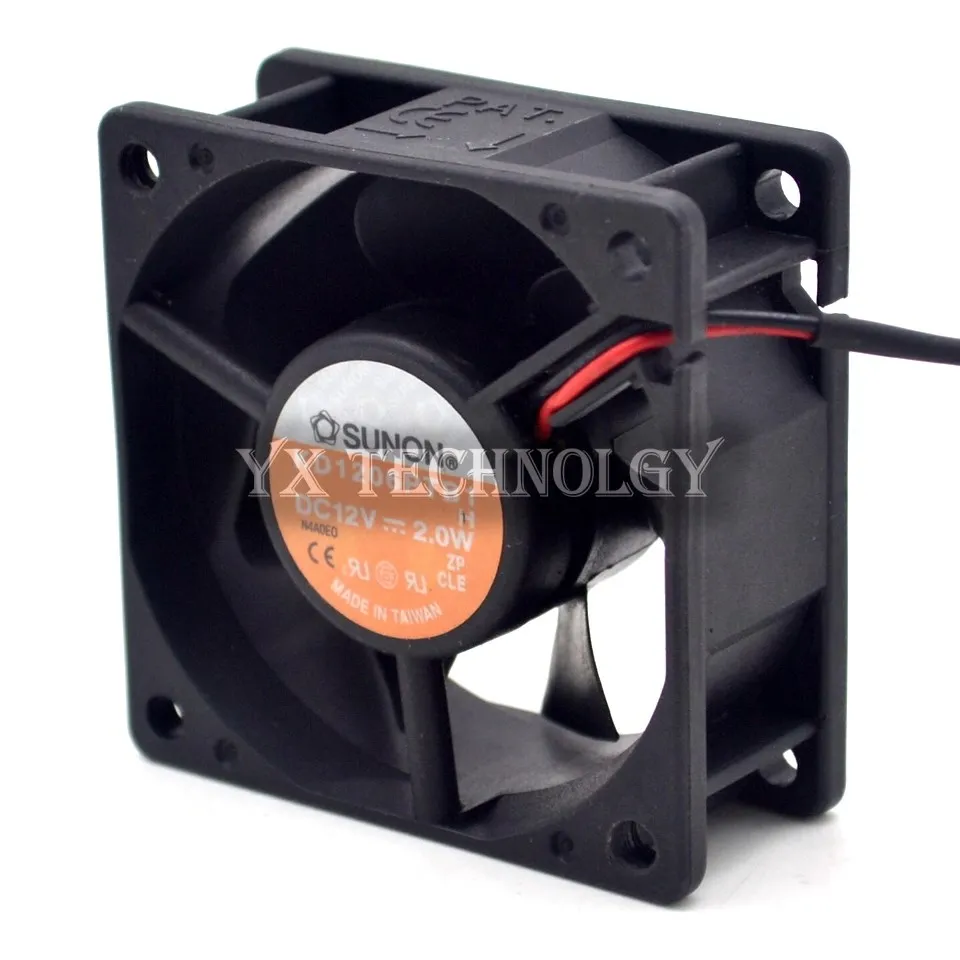 For SUNON 60mm 6025 cm ball fan chassis 2.0W KD1206PTB1 12V cooling fan