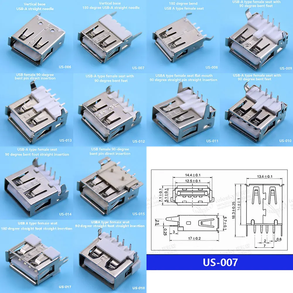 

12 models each 10pcs USB female head female seat Jack Male Plug Connector jack able Solderingin terface port MICRO connector