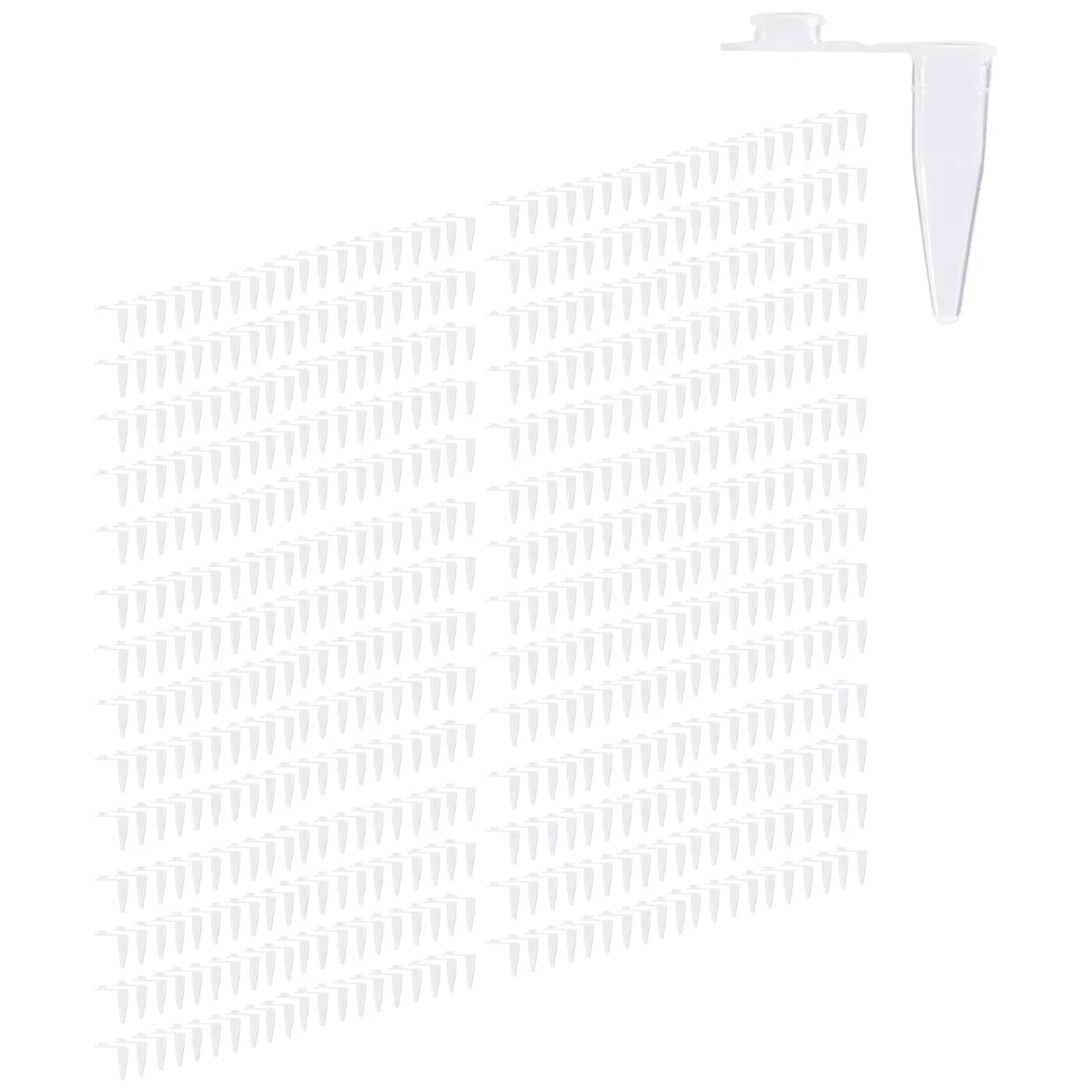 

1000 Pcs 0.2ml Round Bottom Centrifuge Tubes w Attached Caps Clear White