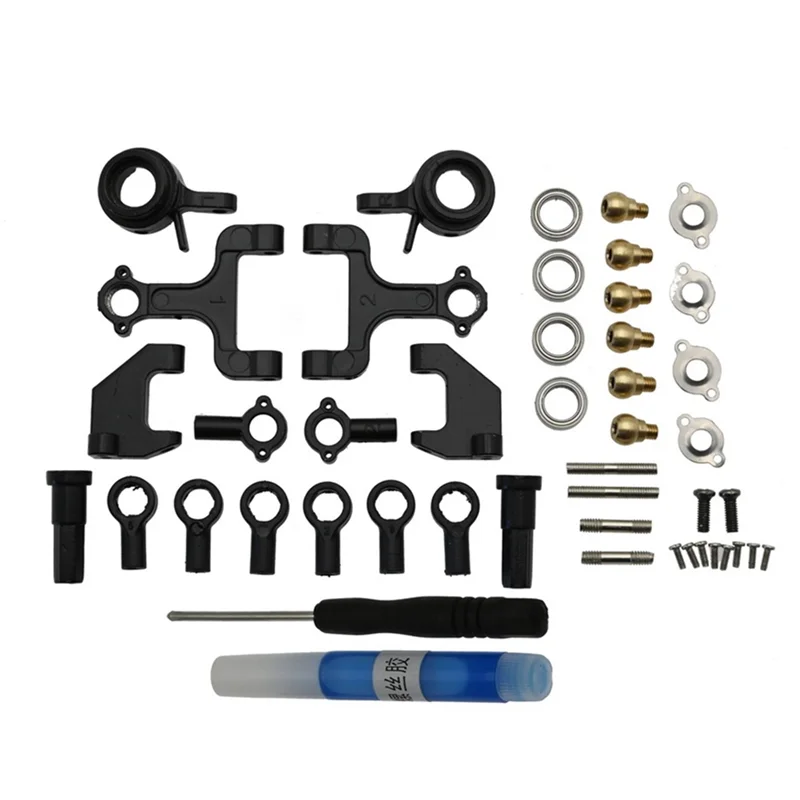 

A13Q-Metal Upper And Lower Swing Arm Steering Cup Set For WPL D12 D22 D32 D42 1/10 RC Car Upgrade Parts Spare Parts Kit