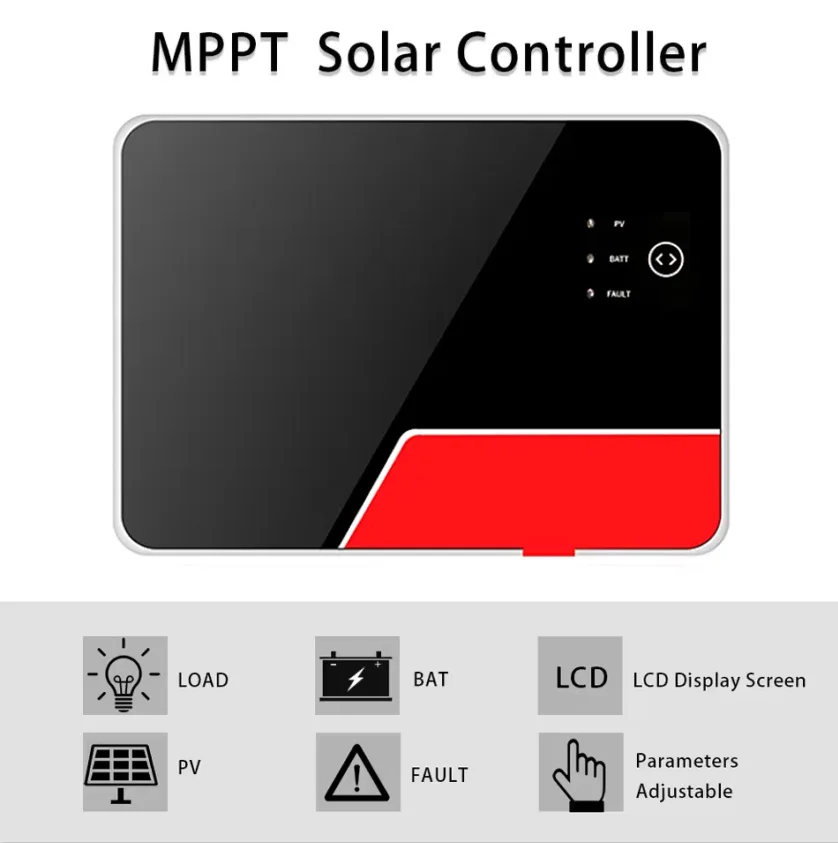 MPPT Solar Charge Controller 20A 30A 40A Solar Controller Solar Panel Battery Regulator RS485 Port with APP 12/24V LCD Display