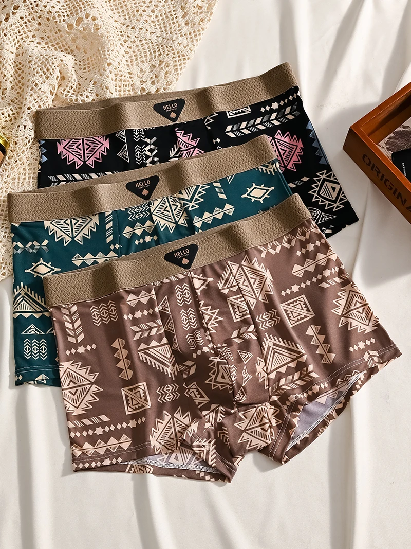 3 Stuks Boxershorts Heren Ondergoed Ijs Zijde Onderbroek Sexy Slipje 3A Antibacteriële Ademende Elastische Lingerie Plus Size L-6XL - afbeelding 2