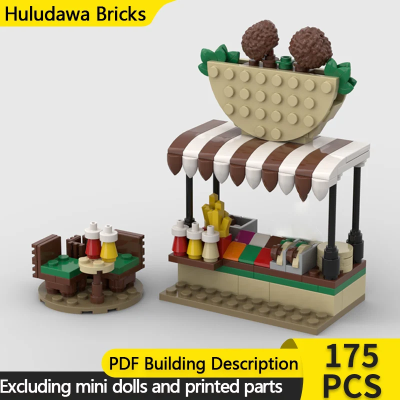 

Модель City Street View MOC, строительные кирпичи, маленькая подставка для фалафеля, модульная технология, детские праздничные подарки, сборка игрушек, костюм