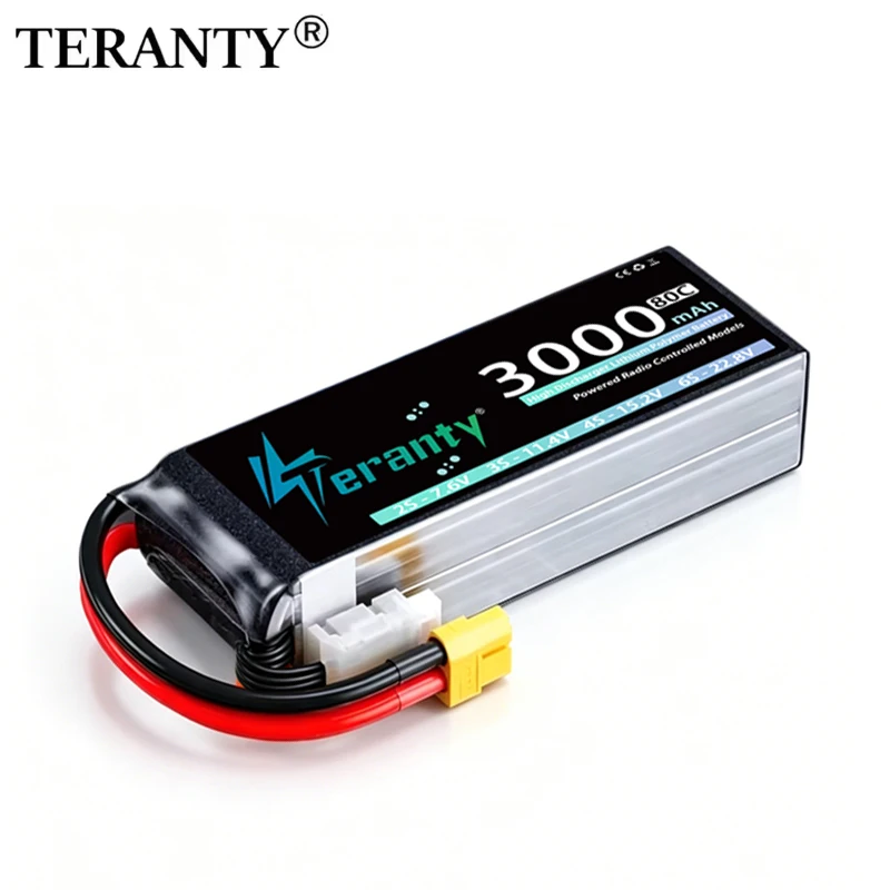 

TERANTY 4S 3000mAh Lipo FPV Drone Battery 14.8V 15.2V 60C 80C with T/XT60 Plug for Car RC Helicopters Trucks RC Model Parts