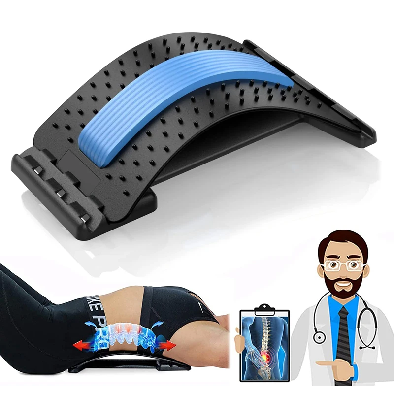 

Back Stretcher Massager 3-Level Adjustable Massager Waist Neck Fitness Lumbar Cervical Spine Support Muscle Relaxation Home Use