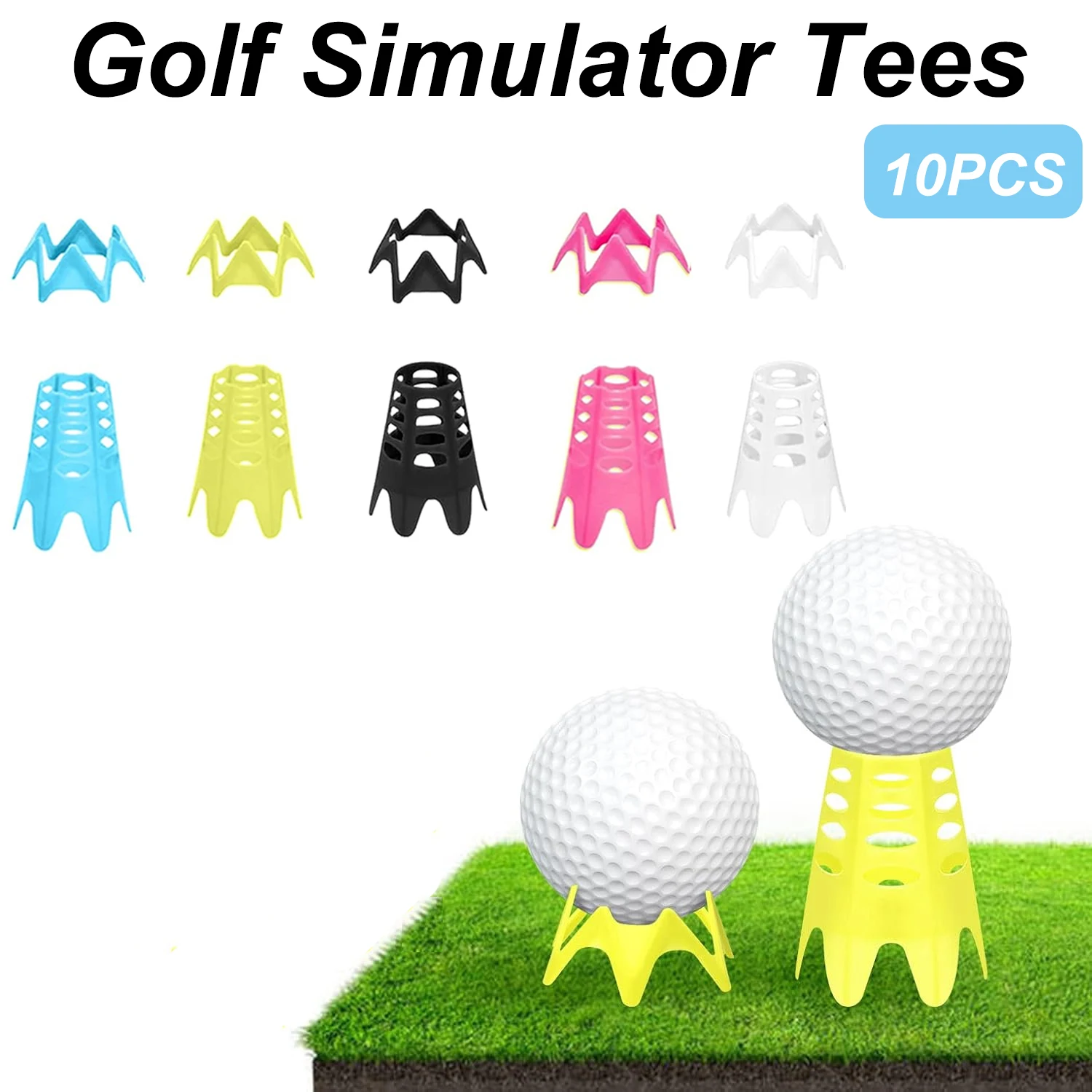 10PCS Golf Simulator Tees Golf Tees Simulator Kunststoff Praxis Training Für Rasen und Driving Range Hause Outdoor Indoor verwenden