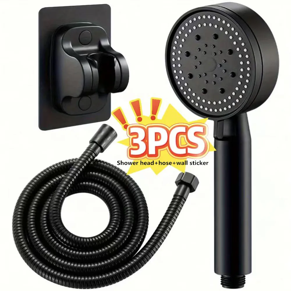 

3pcluxury pressurized handheld shower head with temperature control, polishing treatment, hanging -5 adjustable water flow modes