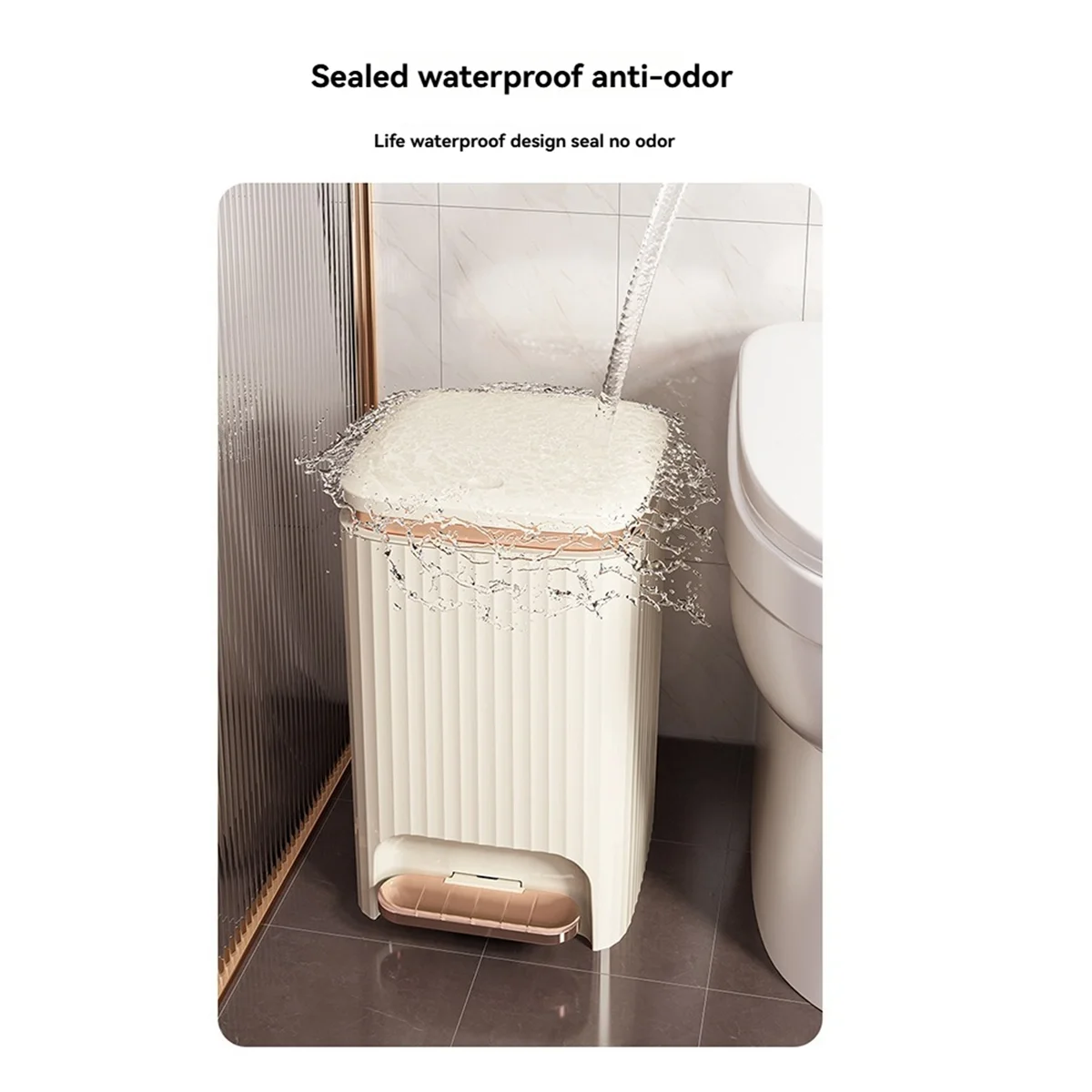 ABXHH Гостиная Спальня Ванная комната Водонепроницаемый мусорный бак с ножной педалью Мусорный бак большой емкости Бытовой кухонный светильник B