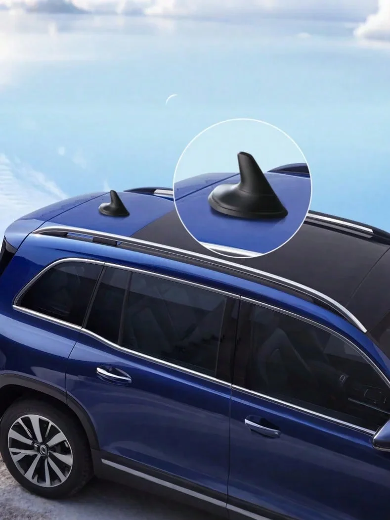 1Pc Universal Fit Car Shark Fin Antenna Decor – ABS Painted Body-Color Spoiler Cover – Adhesive Mount Rear Antenna Replacement,