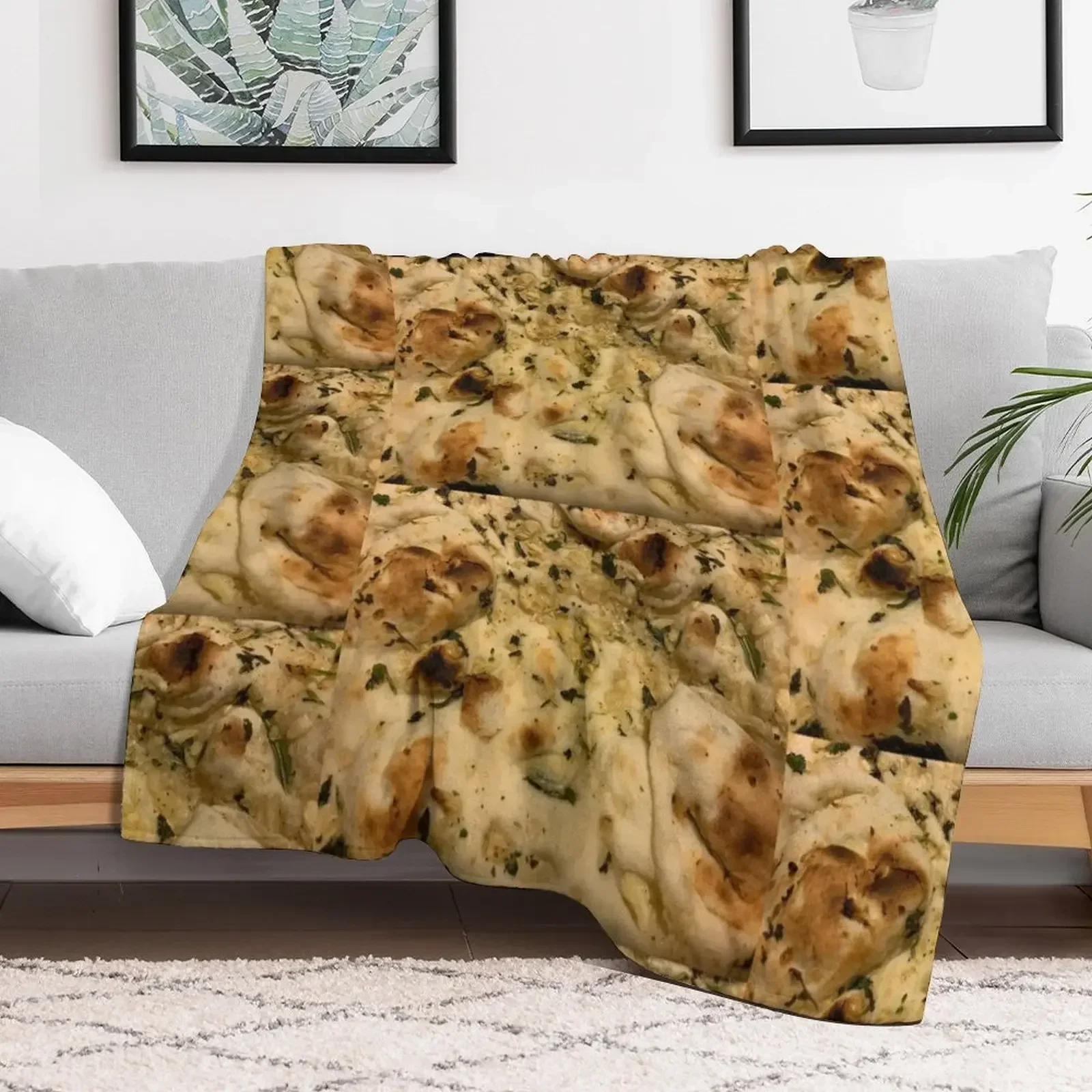 

Garlic Naan Throw Blanket Retros cosplay anime Blankets Furry Furrys Plaid sofa bed Blankets