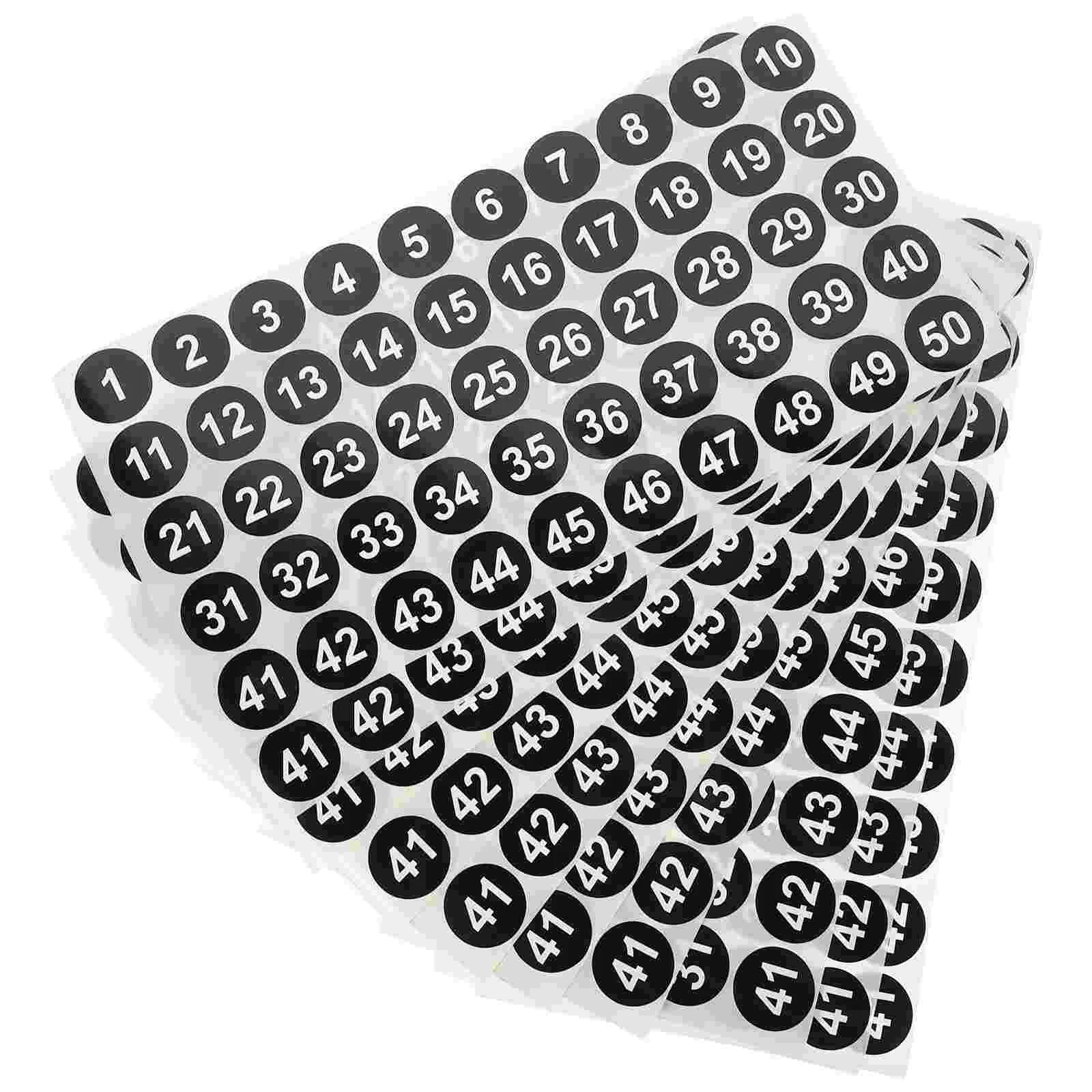 10 Sheets Number Sticker Tags Stickers for Classroom Labels Coding Organizing Round Office