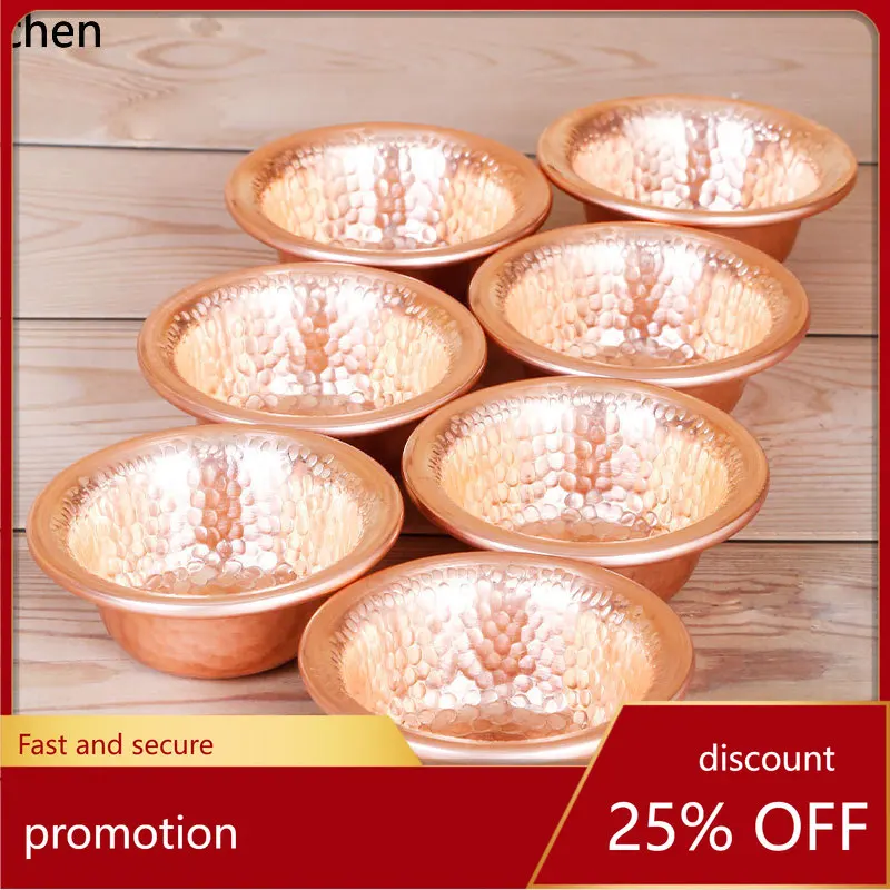 

Cz copper hand-stamped embossed water offering bowl, carved buddhist supplies for offering water to buddha, holy water cup