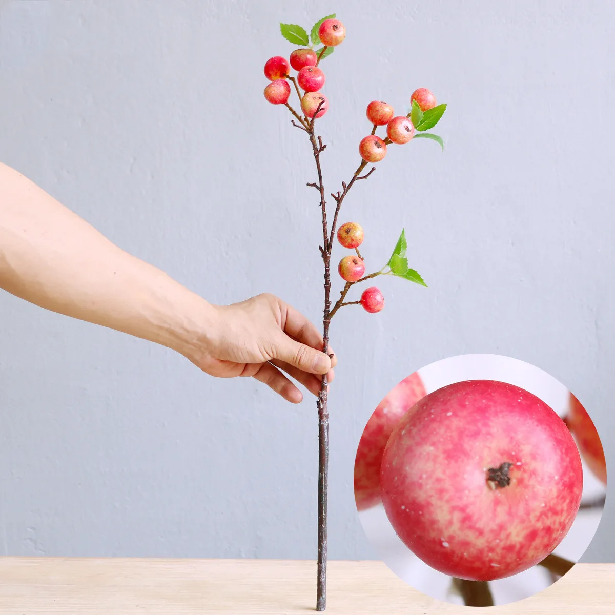 good-looking Small Apple Artificial flowers Artificial Fruit long branch for home living room decor tabel Christmas decoration