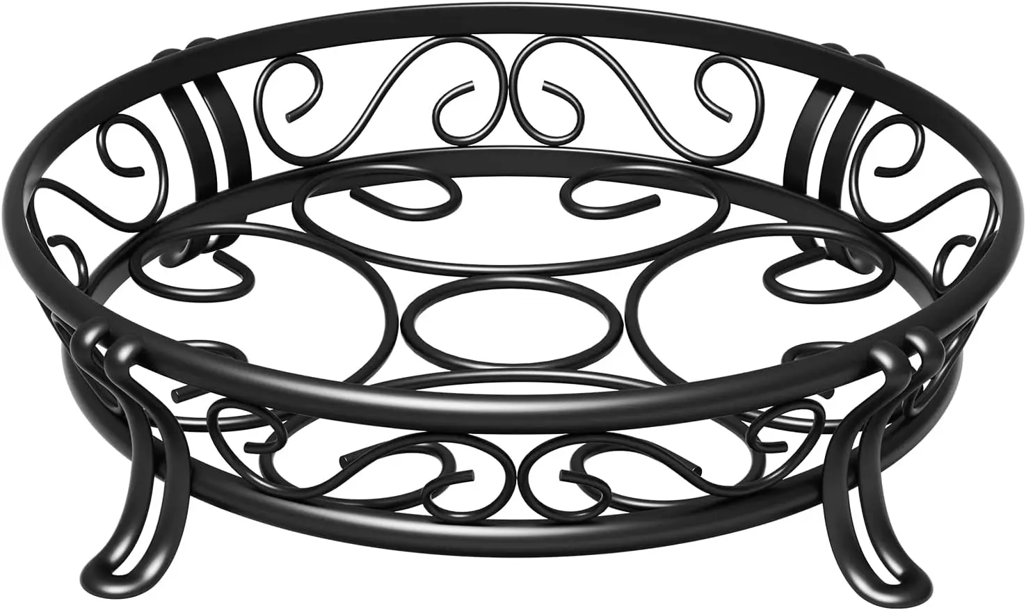 

Heavy Duty Metal Plant Stand for Outdoor Indoor, Rustproof Wrought Iron Planter Holder, 9.5 Inches, Black
