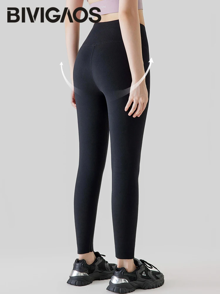 BIVIIncome OS-Legging requin en velours alpaga pour femme, chaud, épais, sans couture, décontracté, sourire, automne, hiver, nouveau