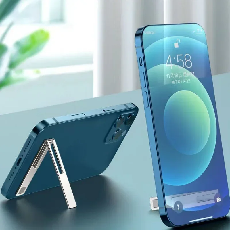 Магнитный ультратонкий складной держатель для мобильного телефона, кронштейн из металлического сплава, настольные подставки для мобильных телефонов, универсальная подставка для телефона