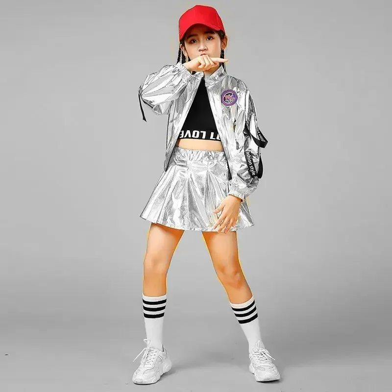 2021 New Children Jazz Hip Hop Performance Costume Girls Boys Street Dance Suit Models Catwalk Drum Set Costumes Rave Outfit