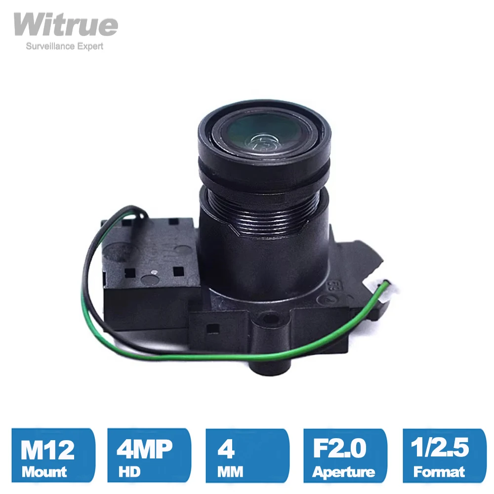 Witrue HD CCTV Camera Lens 4 Megapixel 4mm M12 Mount F2.0 with IR Cut Filter for IP Surveillance Security Cameras