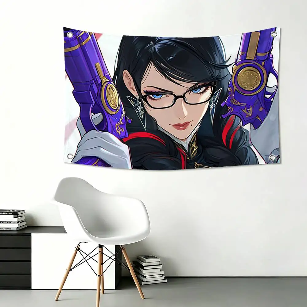 Game B-Bayonetta Funny Flags for Bedrooms Home Decor Items Outdoor Decors Garage Decoration Flaga