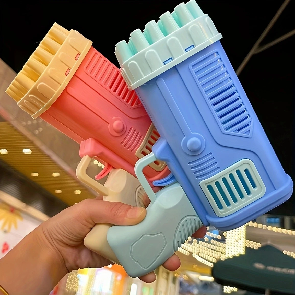 ماكينة فقاعات كهربائية ذات 32 فتحة، مسدس المشاهير على الإنترنت، عصا الماء الفقاعية، لعبة أطفال بدون ماء فقاعي وبطارية