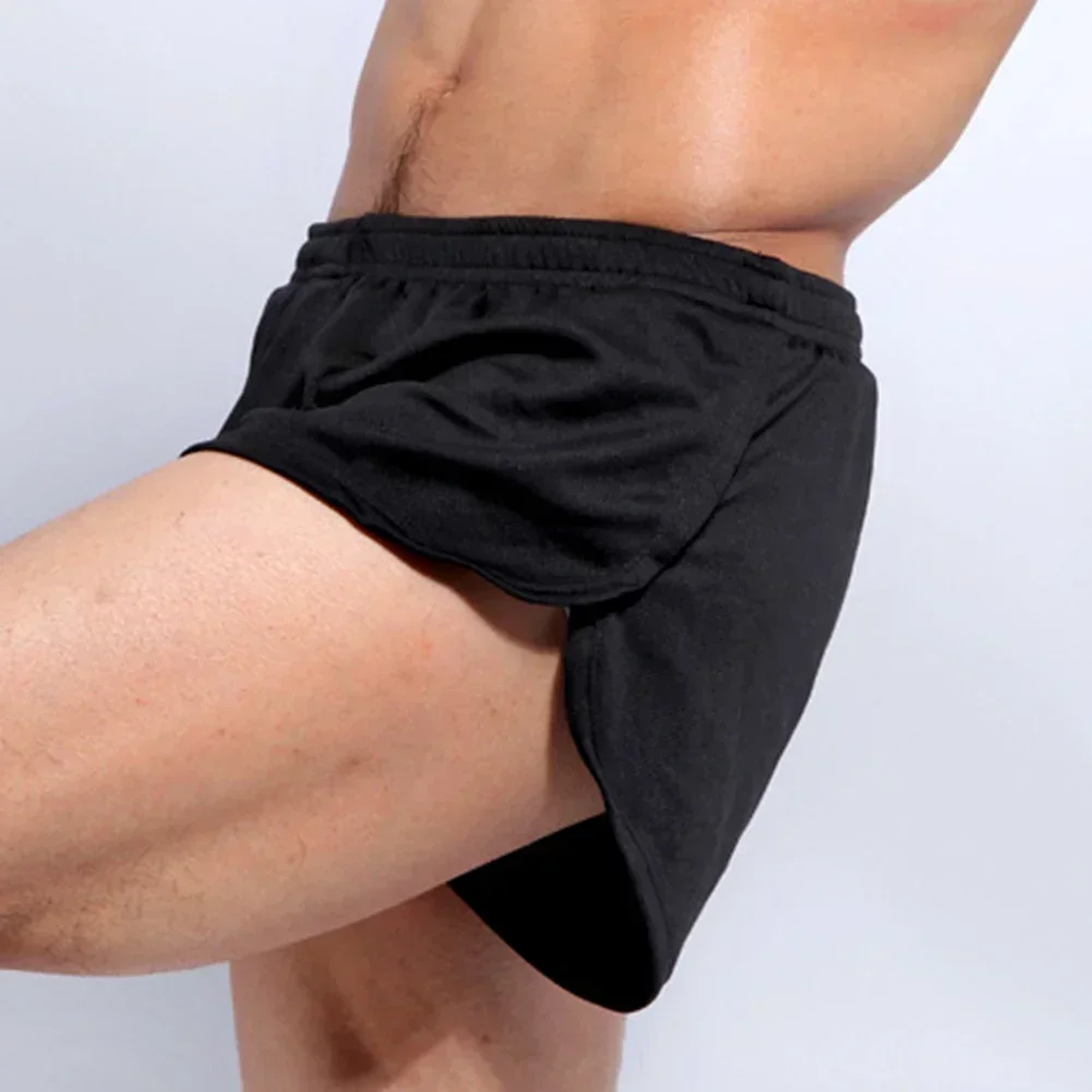 Fitness Sport Shorts Summer Casual Breathable Trunks Men Low Waist Solid Color Boxer Homme Wear Clothing Short Pants For Men