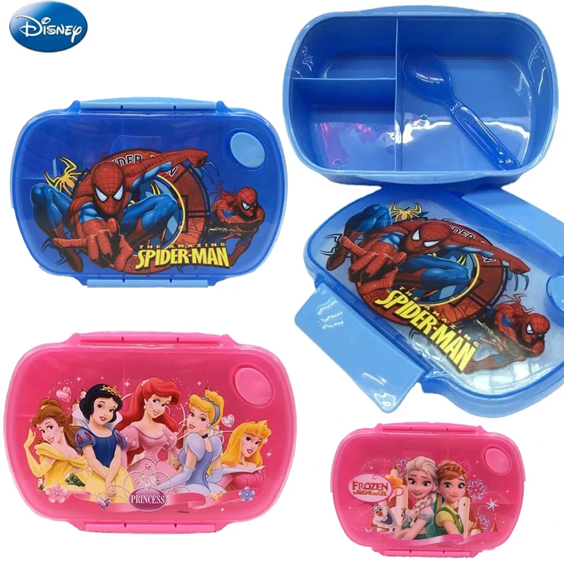 Disney Spiderman Frozen Elsa Children Lunch Box Cute Anime PB Bento Box Portable Students Boys Girl Picnic Box Fresh-keeping