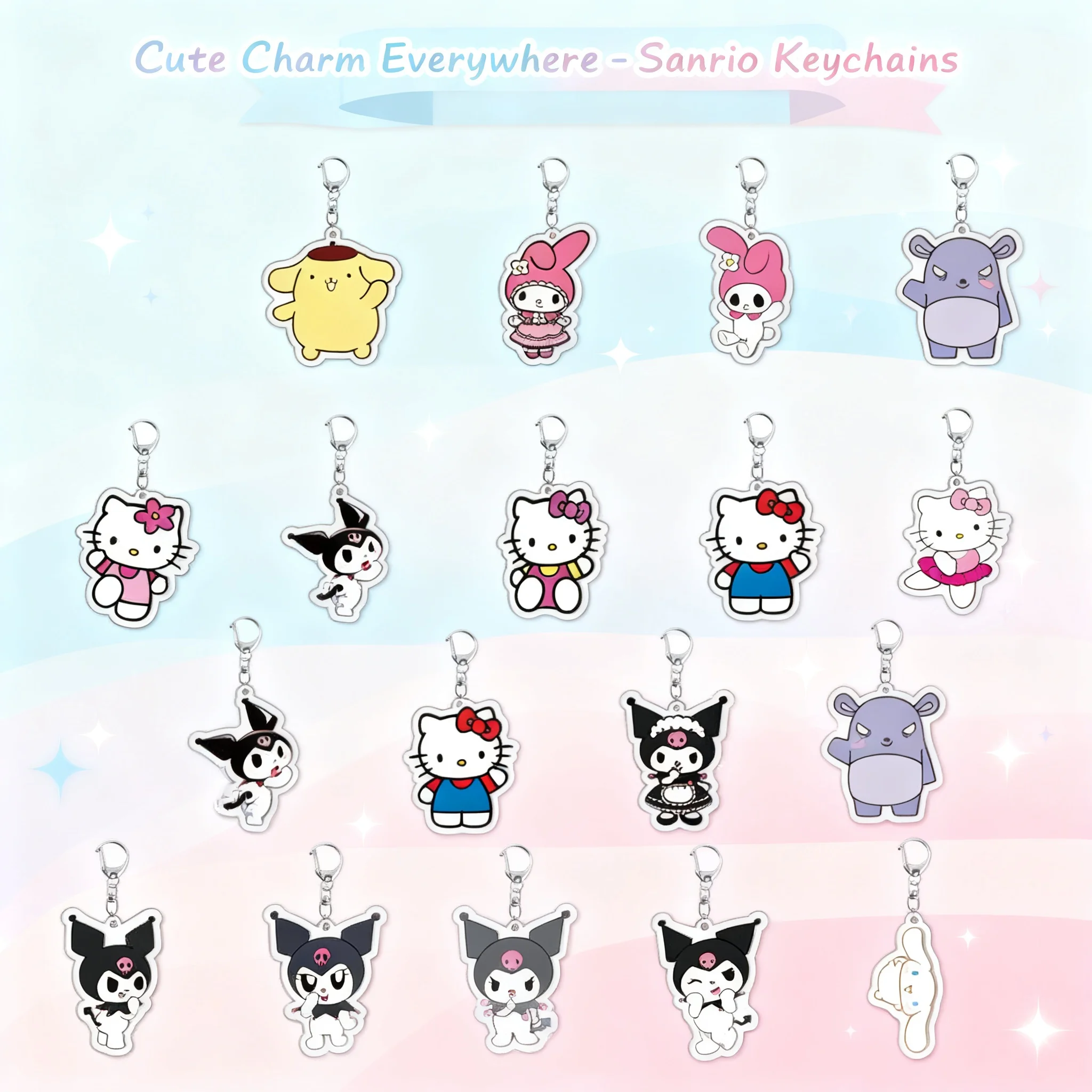 

Розовый акриловый брелок Sanrio Hello Kitty, милый кулон-подвеска для сумки, ремешка для телефона, аксессуар, подарок для девочек и женщин