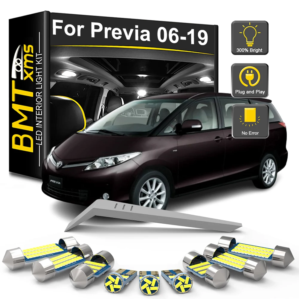 

BMTxms 15 шт. Canbus для Toyota Previa Estima ACR50 2006-2016 2017 2018 2019 автомобильный светодиодный комплект внутреннего освещения багажника