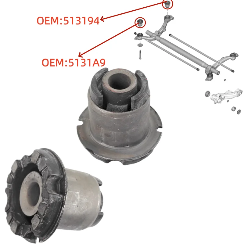 513194 5131F8 5131A9 For Peugeot 206 207 Citroen C2 car rear axle buffer block rear suspension rubber bushing rear axle bushing