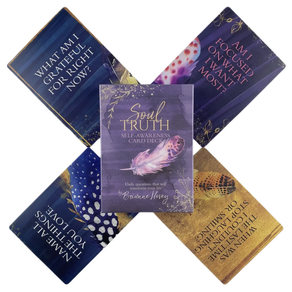 Soul Truth Self-Awareness Oracle Card Deck Daily Questions That Will Transform Your Life Past Life Green Witch Game Deck