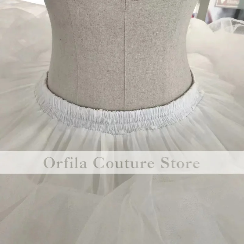 Đám Cưới Petticoat 7 Treo Tường Trắng Quinceanera Đầm Petticoat Siêu Lông Tơ Crinoline Trượt Tây Nam Không Cho Bầu