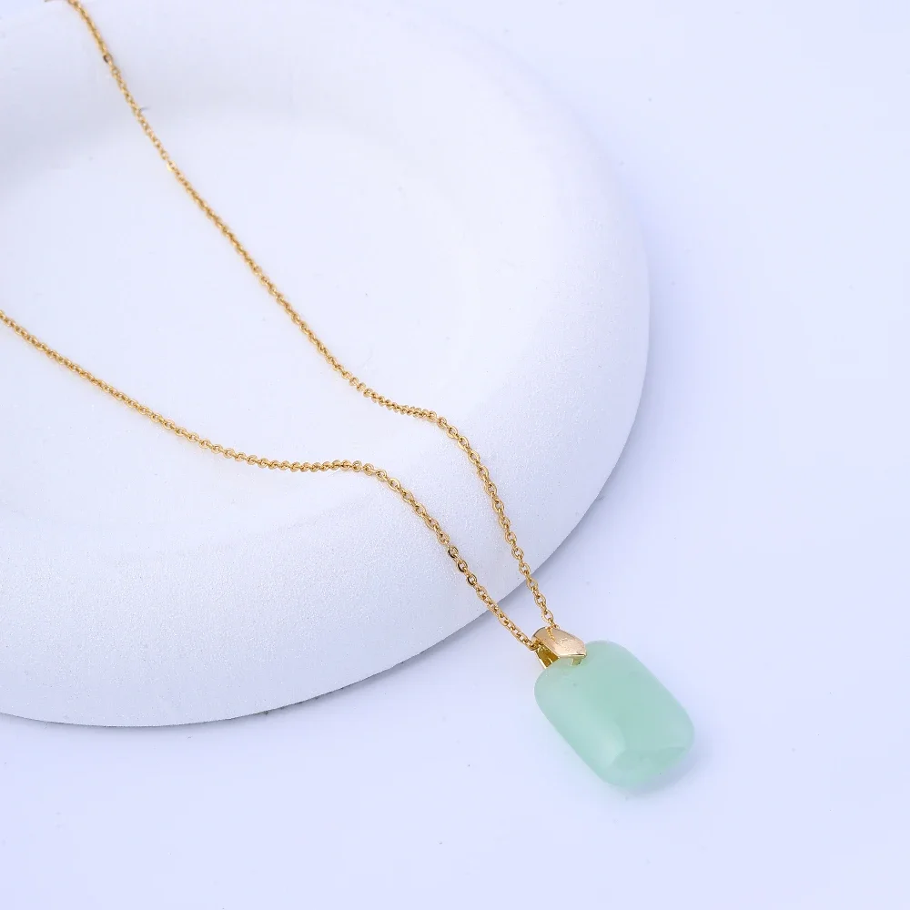 Подвеска в виде медной монеты в стиле ретро с имитацией нефрита Хэтянь - простое универсальное высококачественное ожерелье из титановой стали, ювелирное украшение f