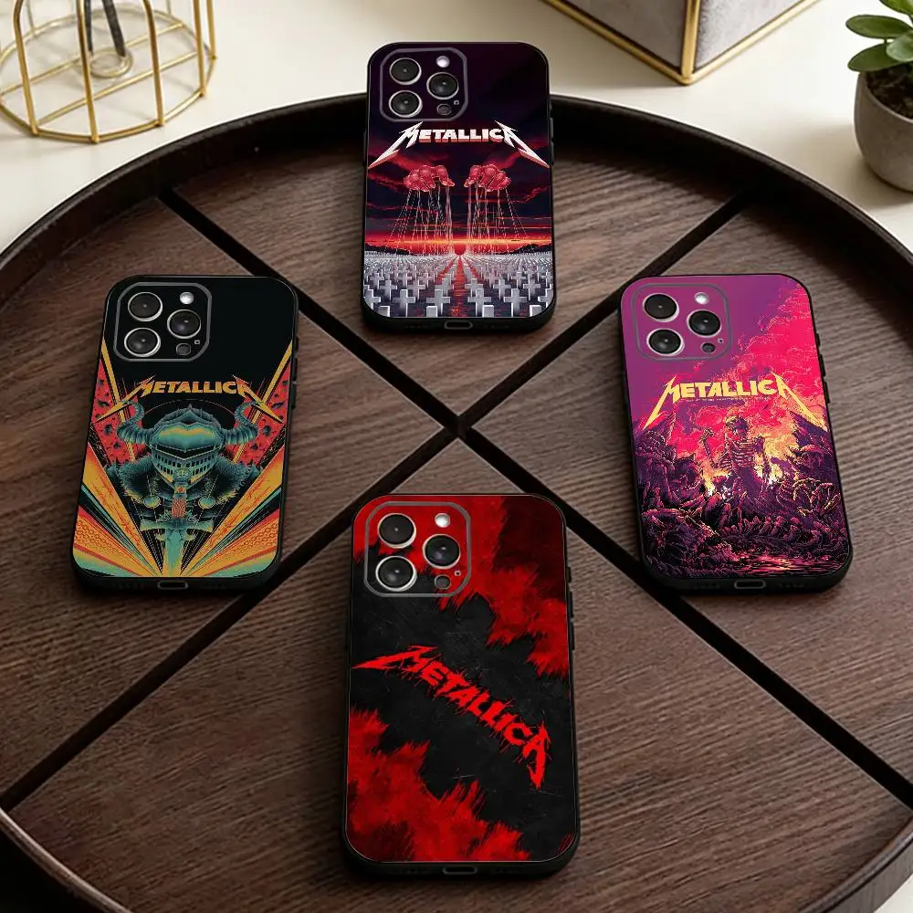 

M-Metallica Phone Case For iPhone 17,16,15,14,13,12,11 Plus,Pro Max,XS,Soft Silicone Black Cover