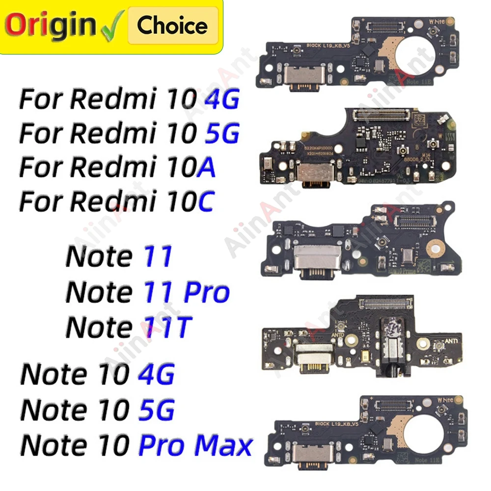 Dolna płyta ładowania USB, złącze dock, port ładowania, taśma flex do Xiaomi Redmi Note 10 11 10A 10C 11R 11T Pro Plus Max 4G 5G
