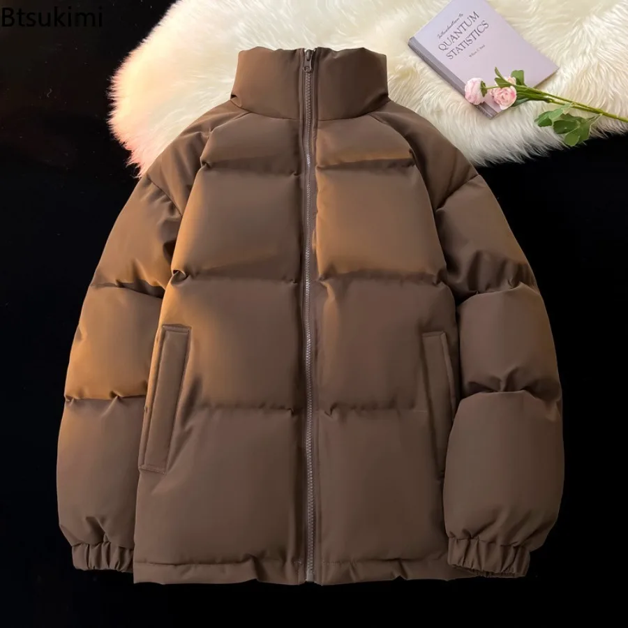 New Autumn Winter Men's Thickened Parkas Korean Style Stand Collar Versatile Couple Jackets Fashion Warm Men Cotton-padded Coats