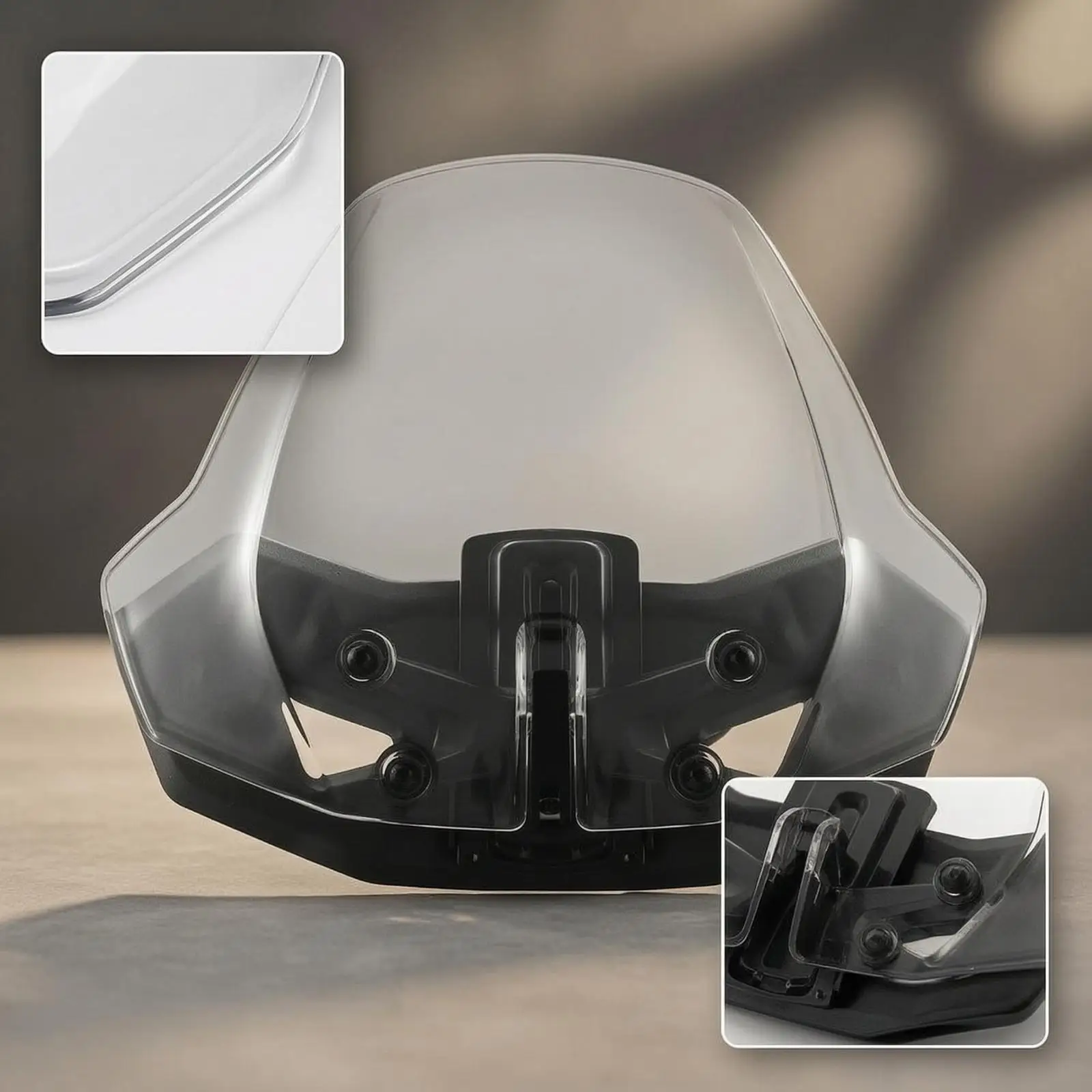Universal Motorcycle Windscreen for Three Wheeled Bike Adjustable Height Polycarbonate Front Shield Dust Wind Resistant