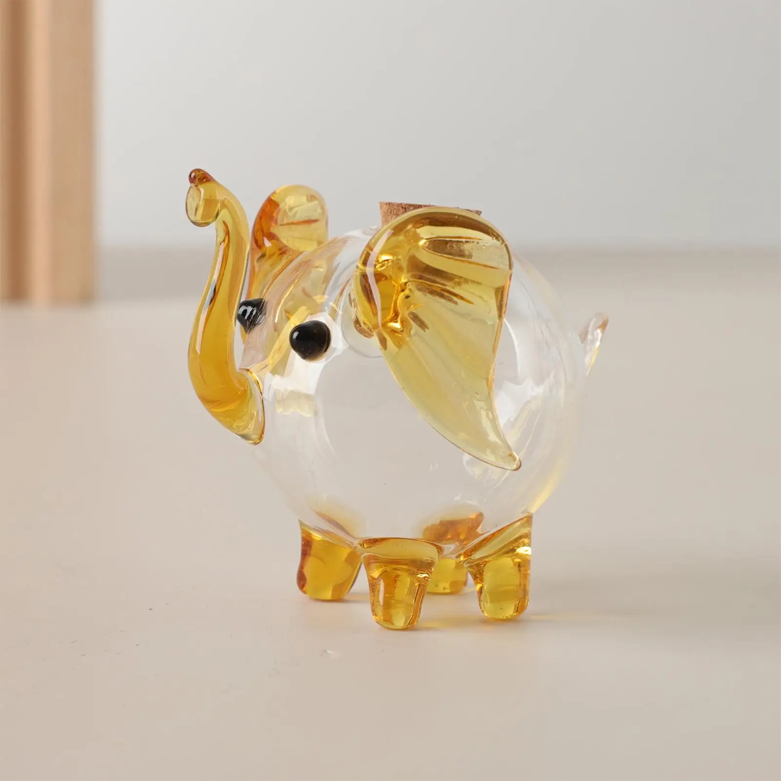 Elephant Money Holder Clear Glass Elephant Shape Saving Holder Change Jar For Kids Adults Teens Boys Girls Gold Beans Birthday
