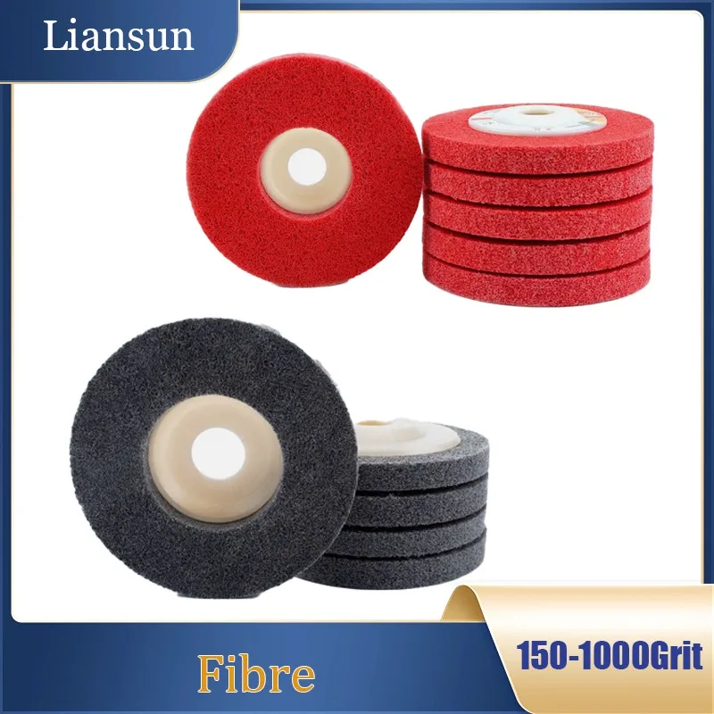 

1/3/5PCS 100mm Black-Grey / Red Nylon Fibre Polishing Wheel Abrasive Polishing Wheel For Angle Grinders Non-Woven Abrasive Wheel